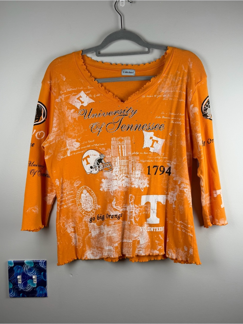 Vintage Y2K P Michael University of Tennessee Volunteers Top Orange Shirt Large